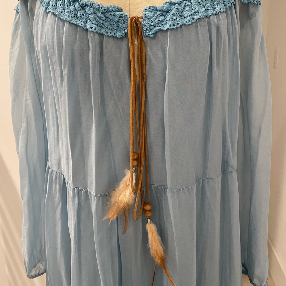 Flowy blue gypsy dress “from Italy” - Picture 3 of 6